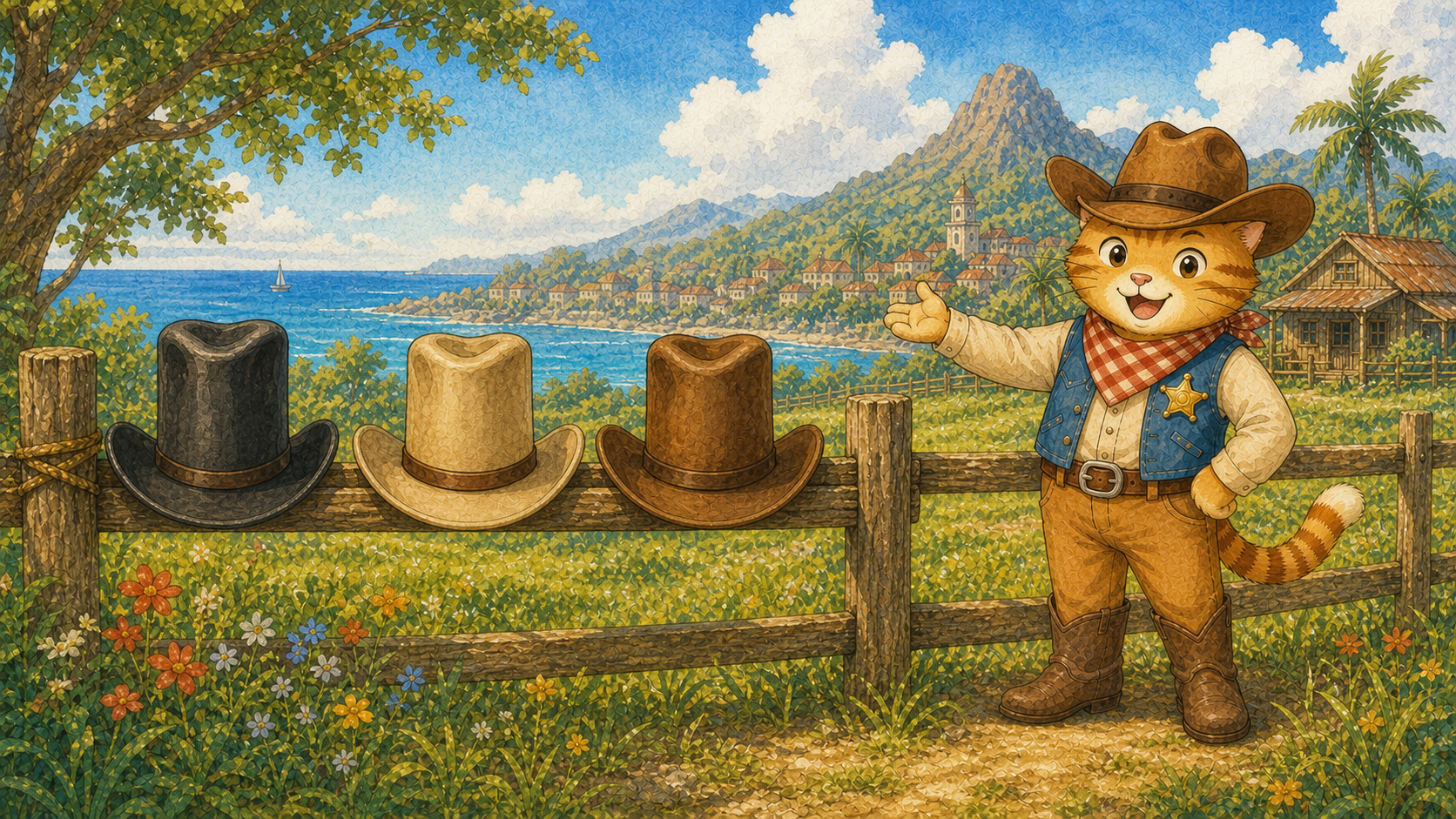 Three tall hats