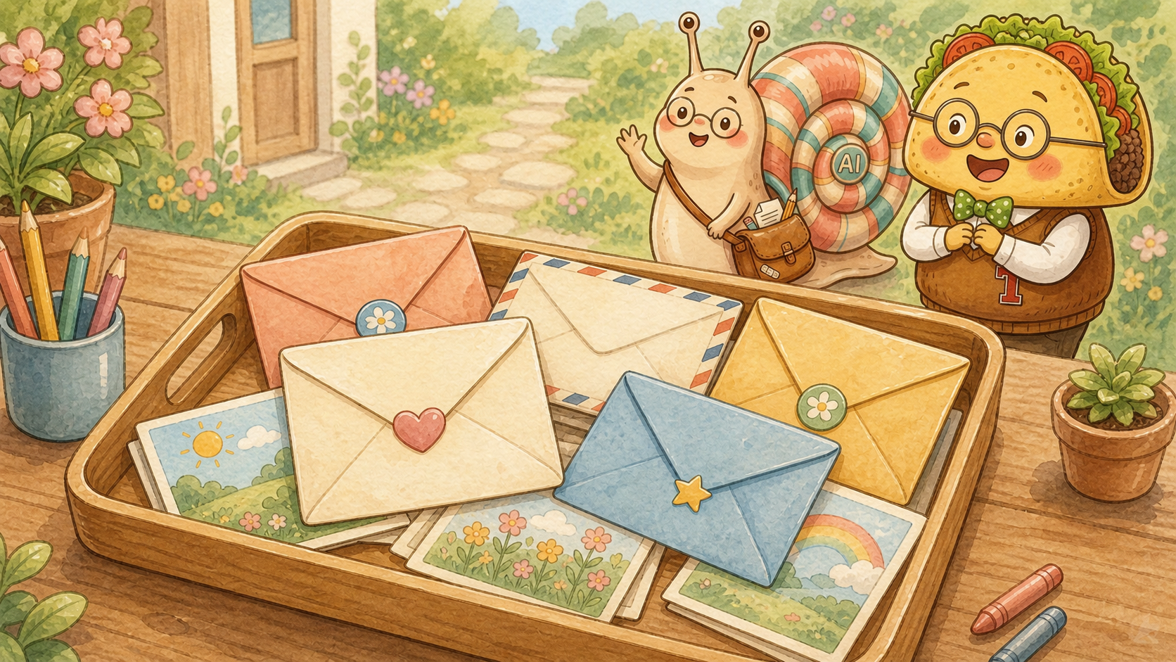 Mail on the tray