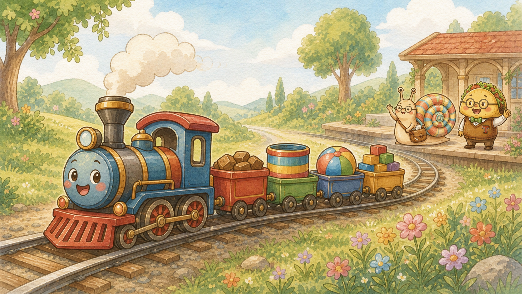A train on the railway