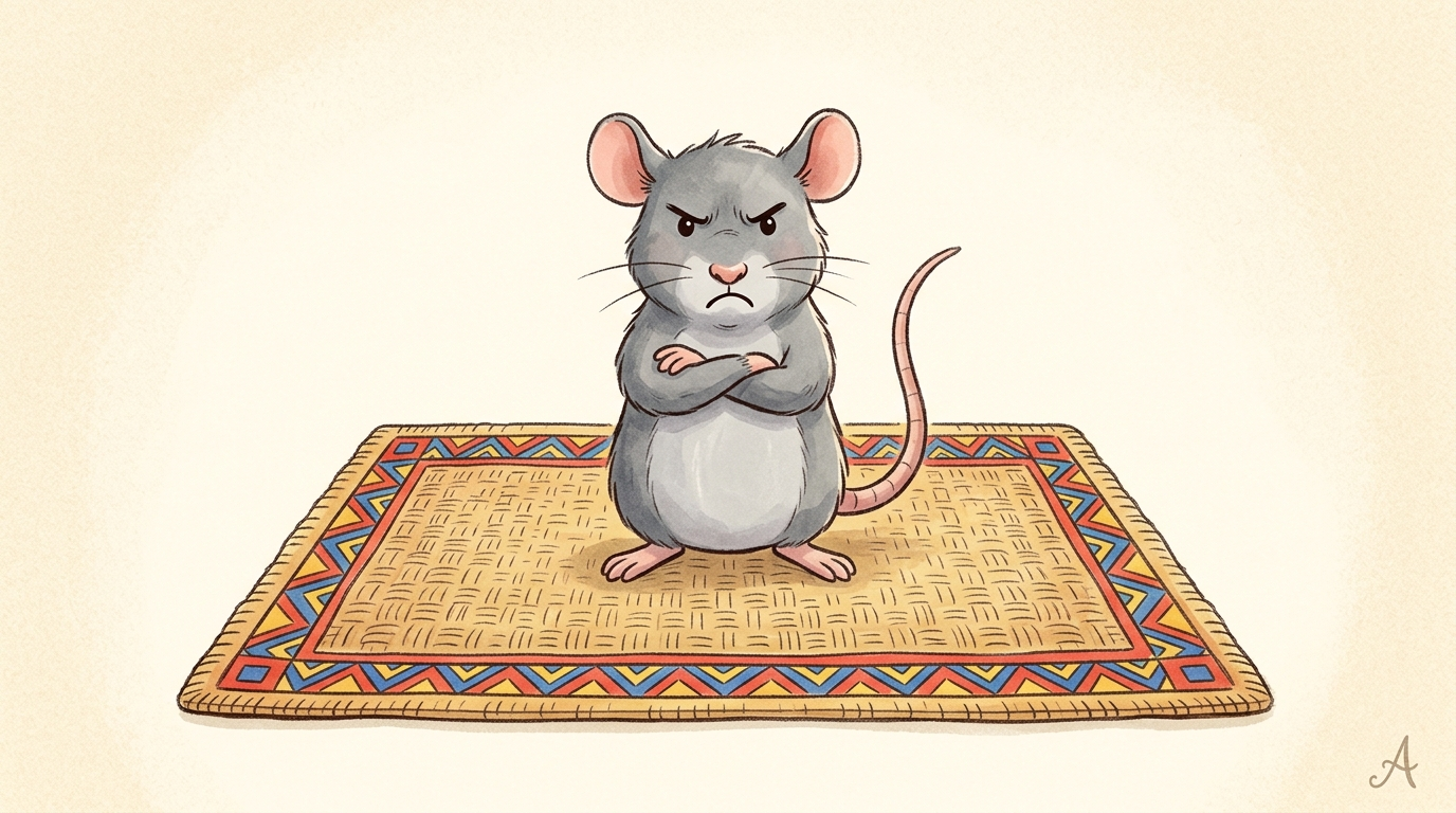Mad rat on a mat