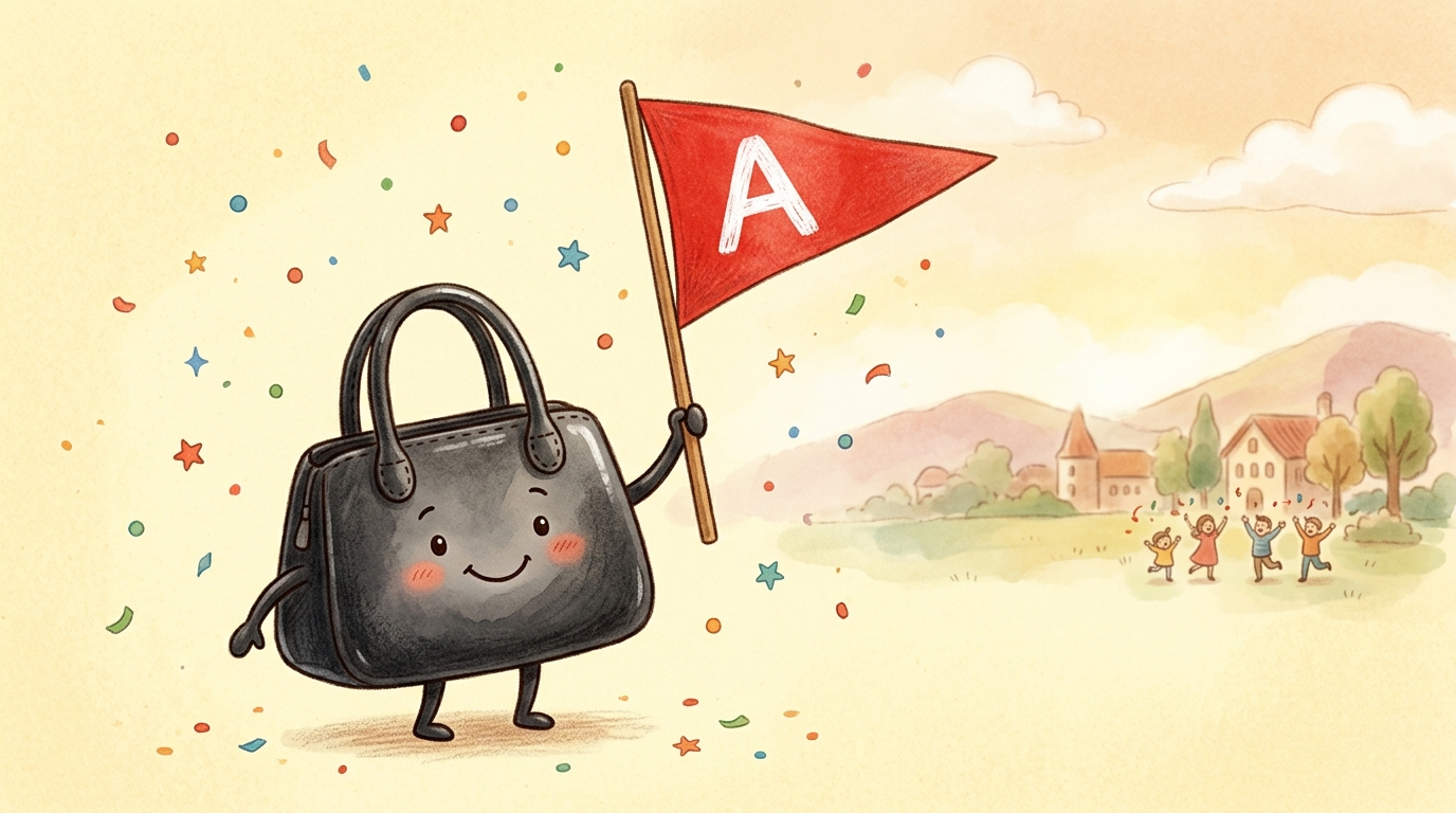 Black bag with a flag