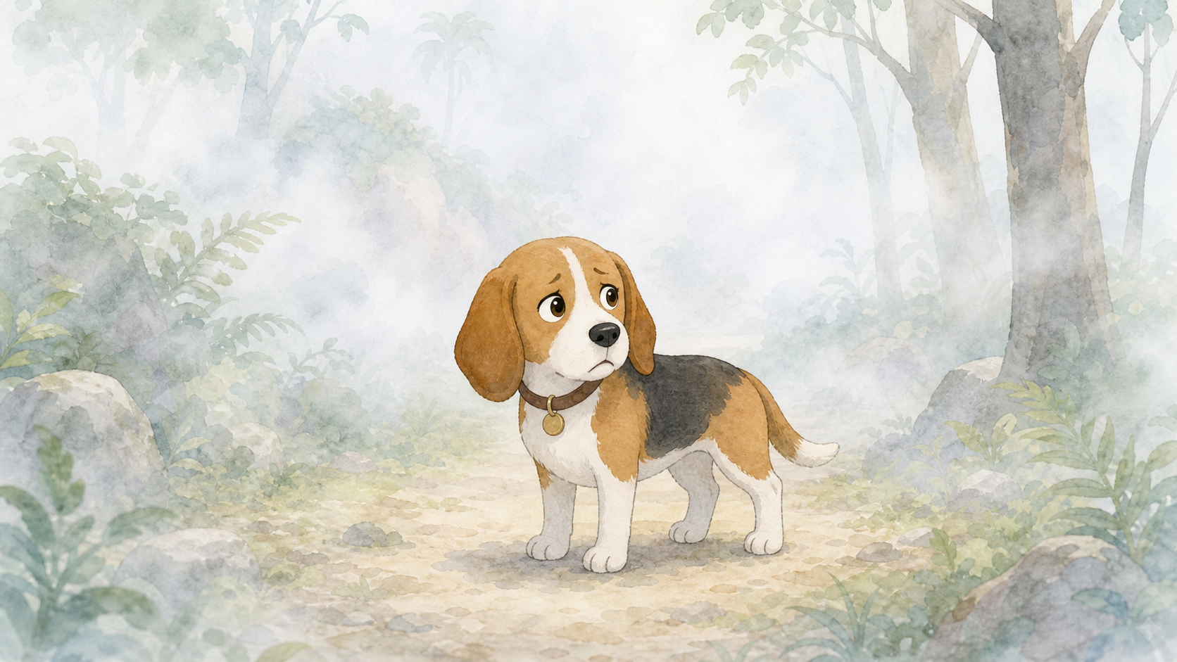 A dog in the fog
